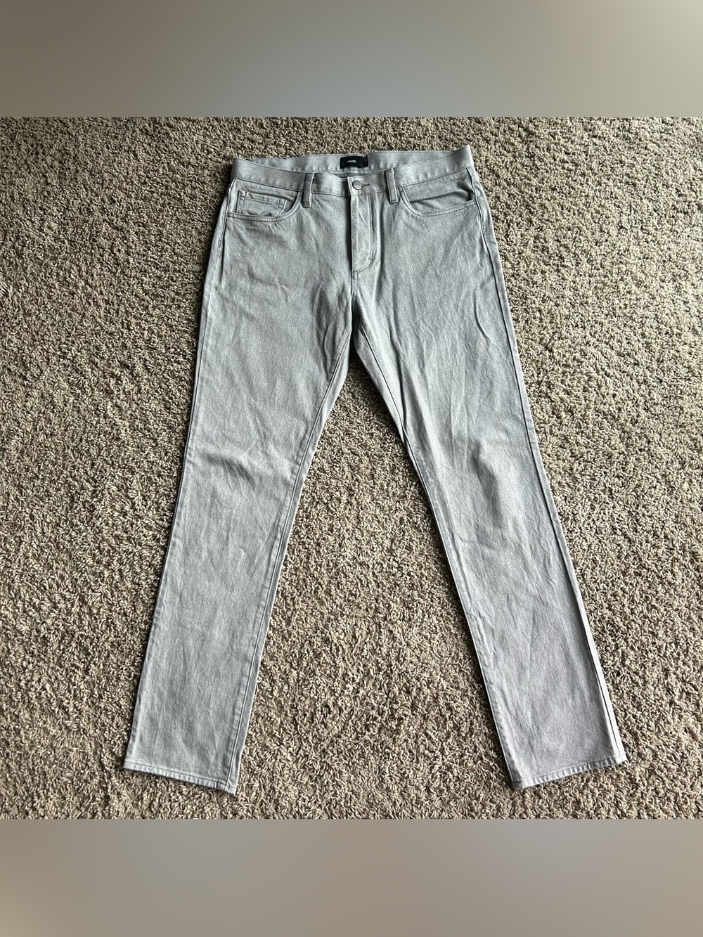 Vince Jeans Mens 33(34x33)Light Gray Wash Slim Straight Button Fly 5Pocket Pants